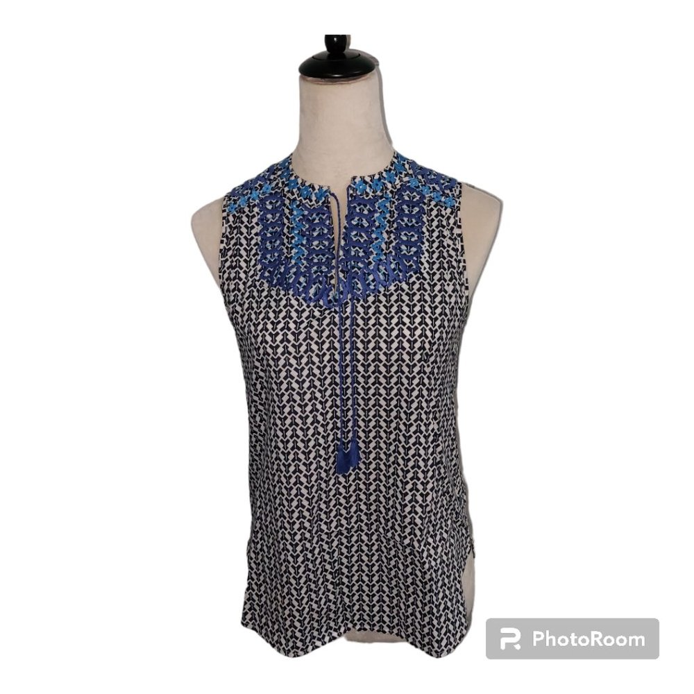 J Crew Petite Embroidered Sleeveless Top, Beautiful